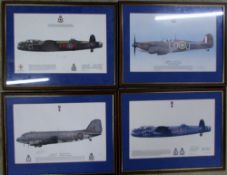4 limited edition WWII aircraft signed prints - Dakota III 3/30, Lancaster BI signed by James Tait,