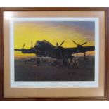 Limited edition Artist Proof print no 24/50 by Gerald Coulson 'A Lincolnshire Sunset 1944' signed