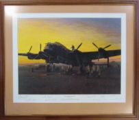 Limited edition Artist Proof print no 24/50 by Gerald Coulson 'A Lincolnshire Sunset 1944' signed