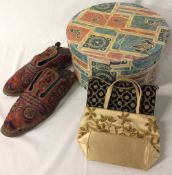 African hand embroidered slippers,