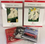 2 Yanghai Arts ceramic art tiles of cockatoos & 3 books on Sean Connery,