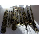 Collection of old horse brasses