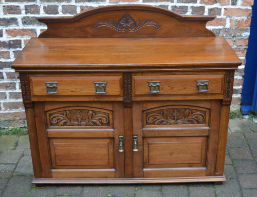 Victorian carved walnut sideboard