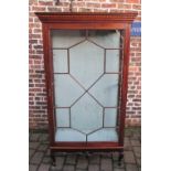 Early 20th century display cabinet on cabriole legs with 3 glass shelves H 188 cm,