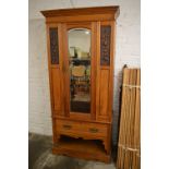 Late Victorian satinwood wardrobe