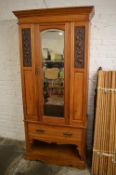 Late Victorian satinwood wardrobe