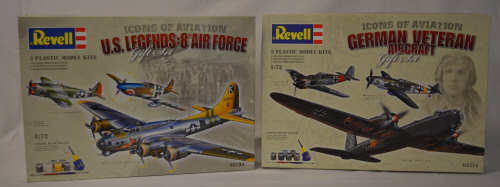 Revell 'Icons of Aviation' US Legends 8th Air Force gift set 05794 & German Veteran Aircraft gift