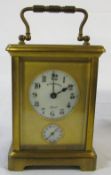 French brass carriage clock F Lepauvre Rouen H 11 cm (excluding handle)
