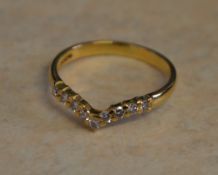 18ct gold diamond wishbone ring, total approx weight 2.