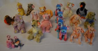 20 TY Beanie baby animals including Early the Robin and Lumberjack the Beaver
