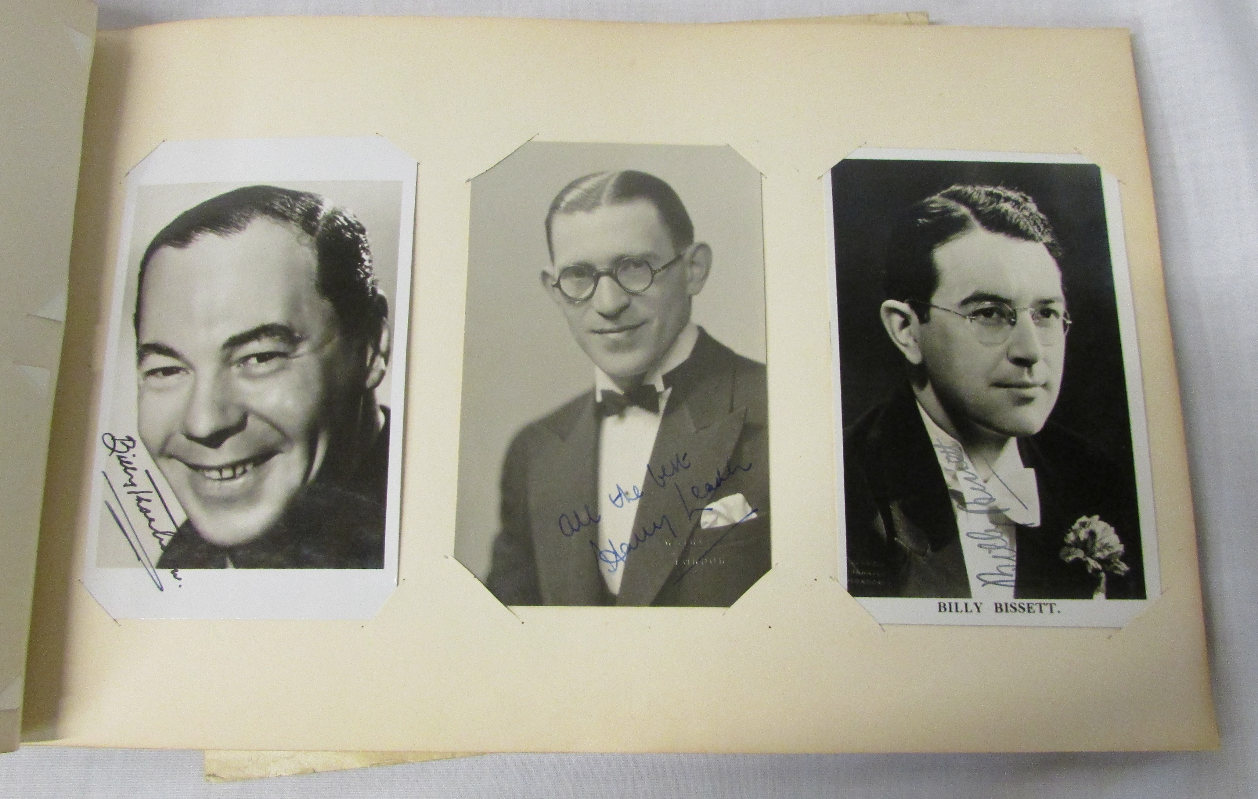 Collection of signed photographs of 1930's Music Hall, Dance Orchestras,