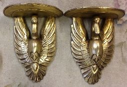 Pair of swan shape wall brackets