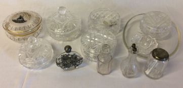 Various items of dressing table cut glass ware etc