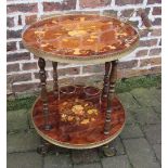 Inlaid two tier drinks trolley