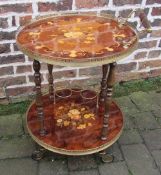 Inlaid two tier drinks trolley