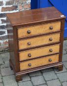 Small oak and satinwood chest of drawers W60cm H73cm