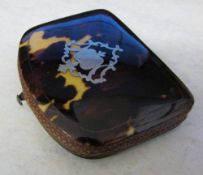 Small tortoiseshell purse with inlaid decoration D 7 cm