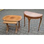 Demi lune table & nest of tables (2)