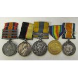 Group of 5 medals relating to 21631 Gnr W F Edgell 37th Battalion of the Royal Artillery - Queens