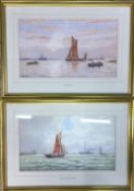 Pair of framed watercolour seascapes by G S Walters 'Medway' & 'Off Southend pier'.