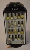 Limit wristwatch revolving lockable retail case including approx 40 watches (with keys)