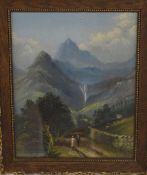 19th century oil on board of a landscape by Winston Mitchell