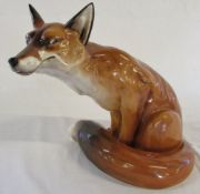 Large Royal Doulton fireside model of a fox HN 2634 and initialled JC H 25 cm L 32 cm