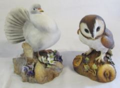 Royal Crown Derby Pigeon & Brown Owl figures