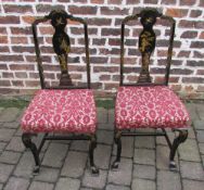 Pair of lacquered 18th century reproduction chairs