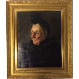 Late 19th century oil on canvas of an old woman.