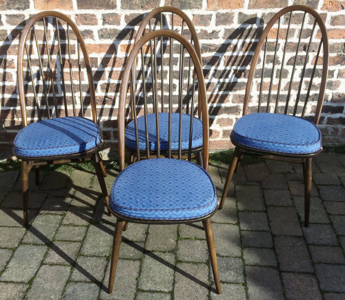 4 Ercol hoop back dining chairs