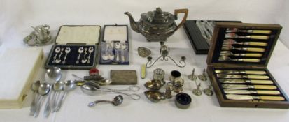 Assorted silver plate inc cased cutlery