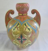 Crown Derby twin handled vase registration date mark 1882 pattern no 1164 H 18 cm