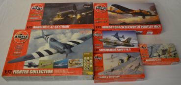 Airfix 1:72 boxed aircraft model kits including A08014, Fighter Collection A50065, A08016, A04003,