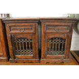 Pair of Jali style bedside cabinets