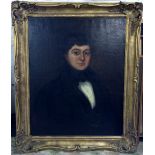 Ornate gilt frame Victorian oil on canvas portrait of a young man 92cm by 122cm