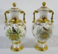 Pair of Royal Crown Derby Autumn Equinox lidded two handled vases limited edition 82/350 signed J