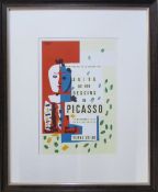 Picasso - lithographic poster print published in 1957 45 x 55 cm