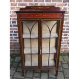 Edwardian glass display cabinet with painted decoration