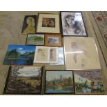 Various paintings and prints etc