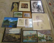 Various paintings and prints etc