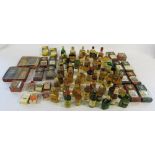 Quantity of approximately 72 whisky miniatures inc Long John, Dimple,