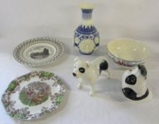 Assorted ceramics inc oriental blue and white vase, Wedgwood, Staffordshire,