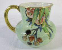 Carlton ware gum flower green lustre jug pattern no 3794 H 13 cm