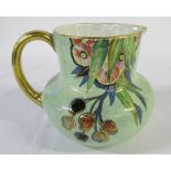 Carlton ware gum flower green lustre jug pattern no 3794 H 13 cm