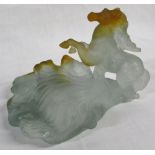 Daum France pate de verre glass model of a horse in water signed to base L 15 cm H 10 cm