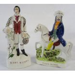 2 Staffordshire style flatback figurines