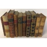 10 leather bound 19th/early 20th century books including 2 volumes of The Count of Monte Christo by