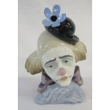 Lladro porcelain bust of a clown no 5130 H 27 cm