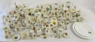 Large quantity of crested china inc 24 Goss, Belleek vase, Shelley & Carlton Ware.